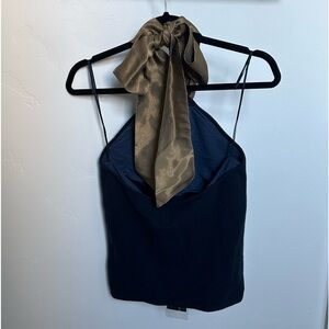 Navy Ralph Lauren Halter Top (Cashmere Mix)